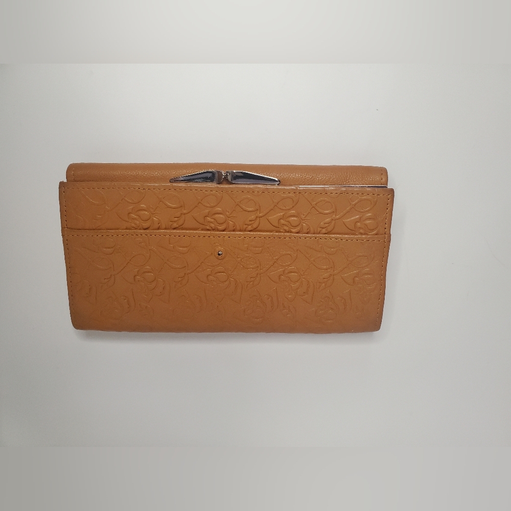 New With Defects Vintage Floral Leather Wallet